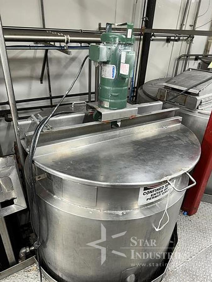 Used Tank, 170 Gallon, 316 Stainless Steel, Jacketed, Agitated