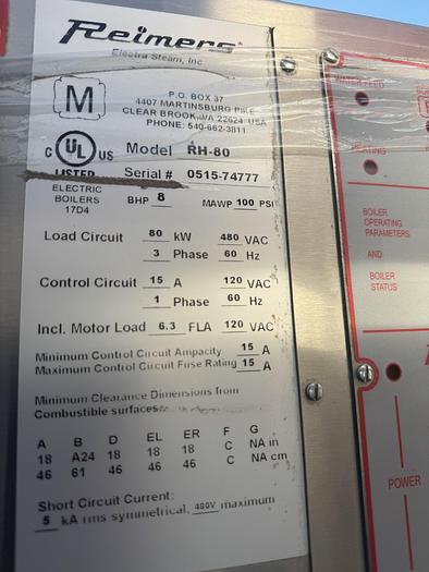 Used Axon Heat Tunnel with Electra Steam RH-80 (Heat Element)