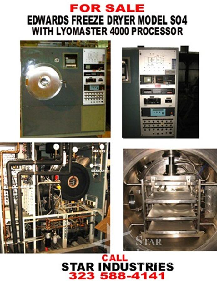 Used EDWARDS LYOMASTER S04 FREEZE DRYER