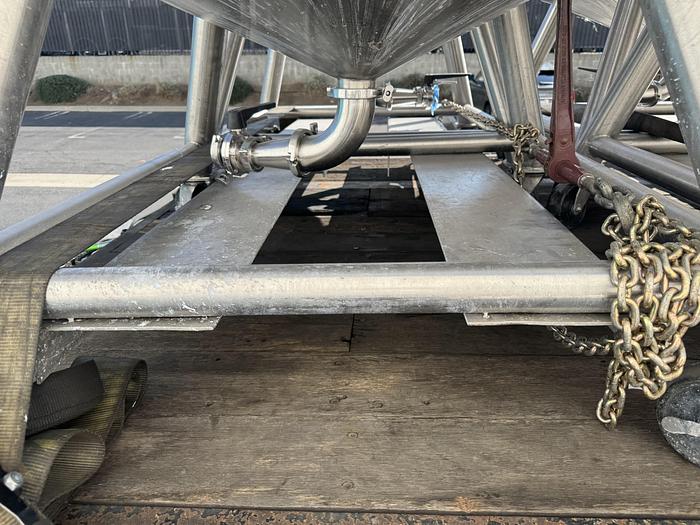 Used Tank, 450 Gallon, 316 Stainless Steel, Dome Top, Cone Bottom