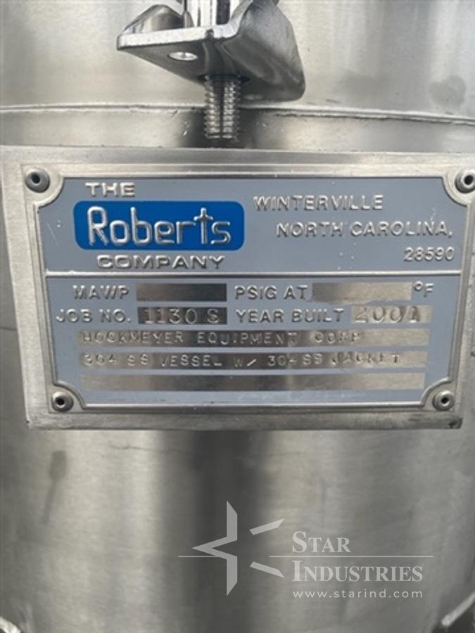 Used 40 gallon Robert's S.S. Jacketed Mix Can, 24" diam. x 24" deep