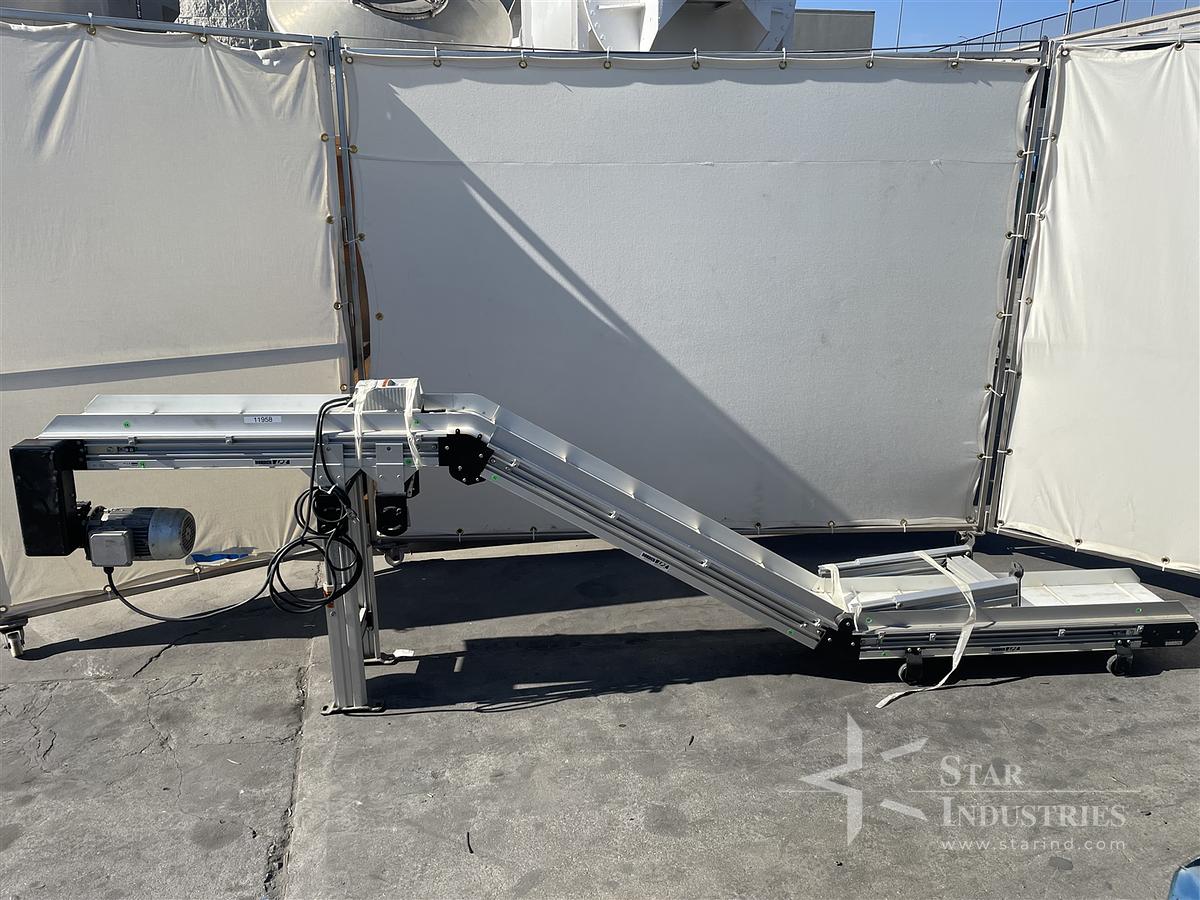 Used Dorner Cleated 10" wide Slant Conveyor,
