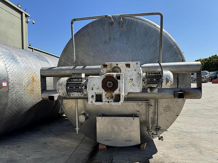 Used Stainless Steel 6,000 Gallon Jacketed & Double Motion Agitated Tank with scraper agitation and center agitation with turbine blade paddles