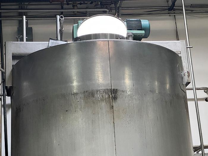 Used Tank, 6,000 Gallon, 316 Stainless Steel, Agitated, Dish Bottom, Legs