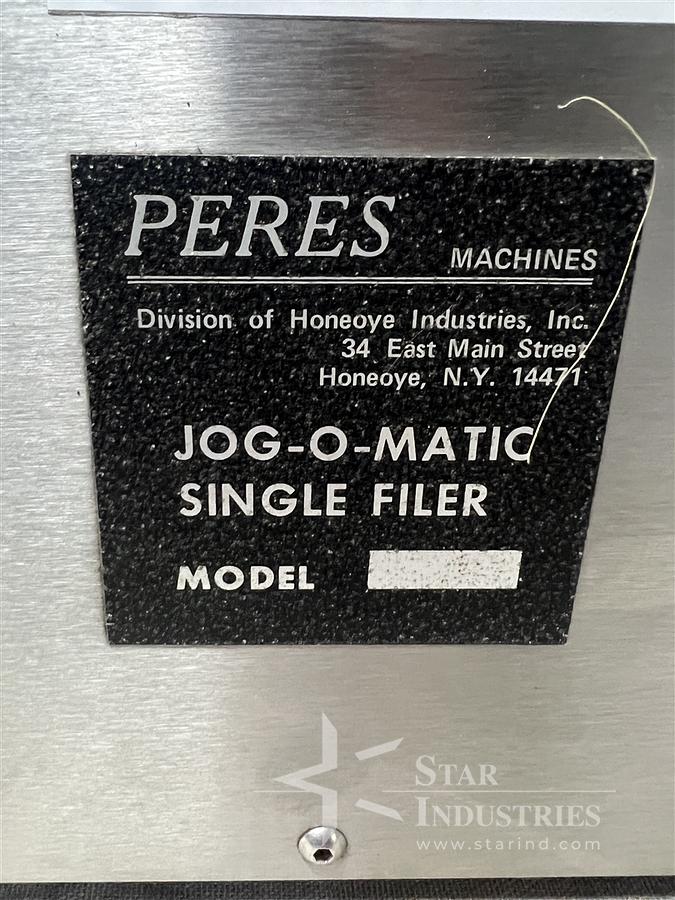 Used Peres Machines Jog-O-Matic Single Filer