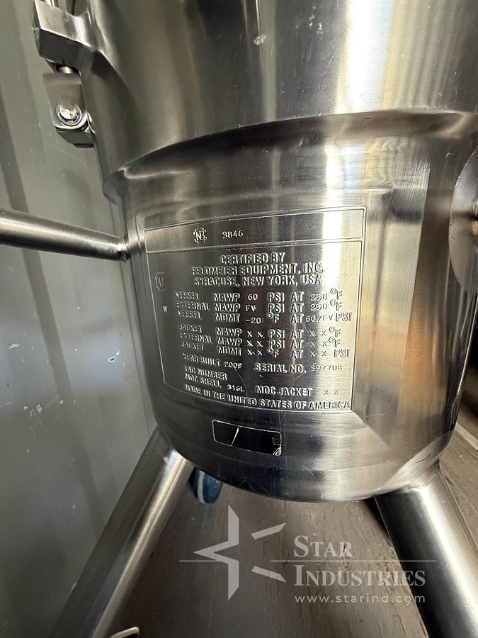 Used 25 liter 316L Feldmeier Tank