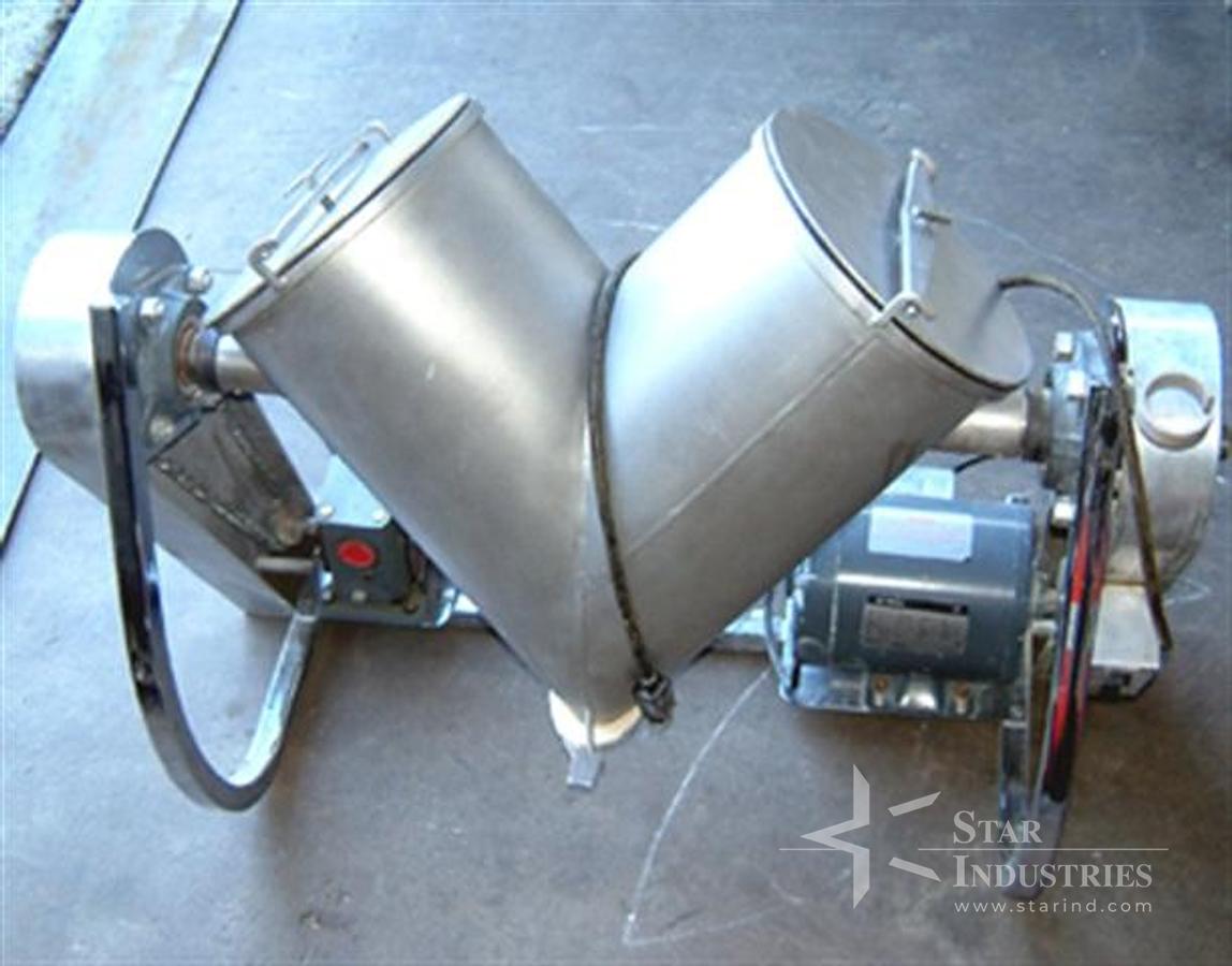 Used Patterson-Kelley 16 qt. V-blender w/ liquids-solids bar