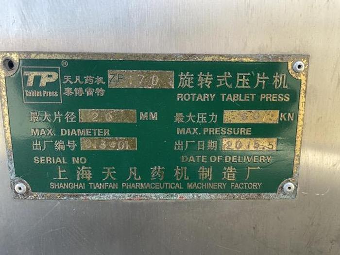 Used Shanghai Tiannfan Pharma 16 station D-tooled Tablet Press