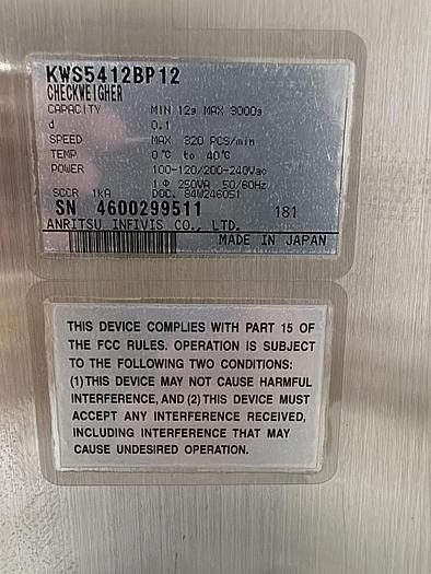 Used Anritsu X-ray Inspection Machine SSV1