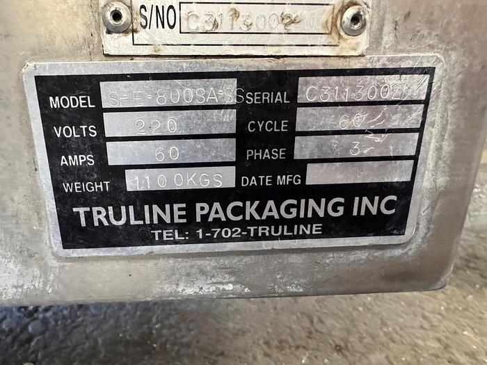 Used Wrapper, Overwrapper, TruLine Packaging , Model SFE-800SAS, Stainless Steel