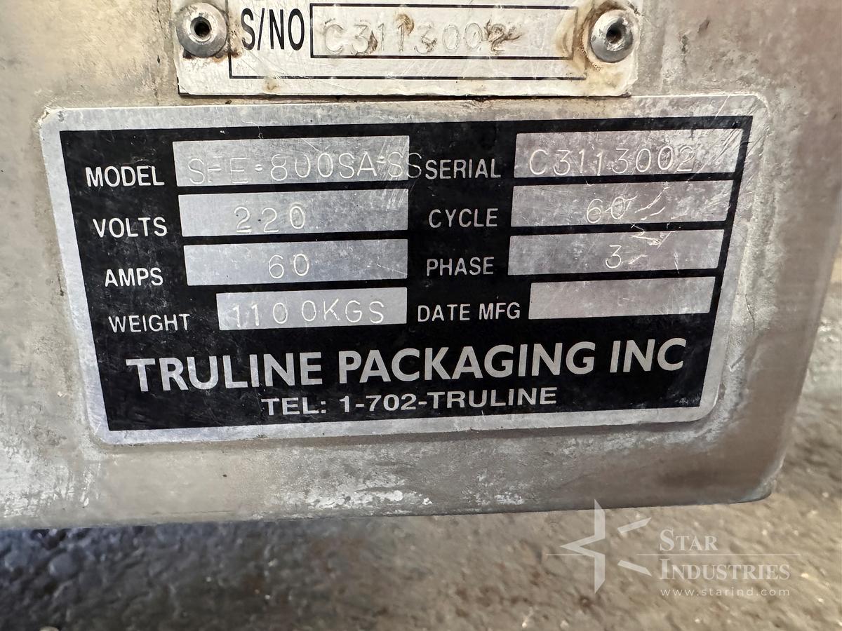 Used Wrapper, Overwrapper, TruLine Packaging , Model SFE-800SAS, Stainless Steel