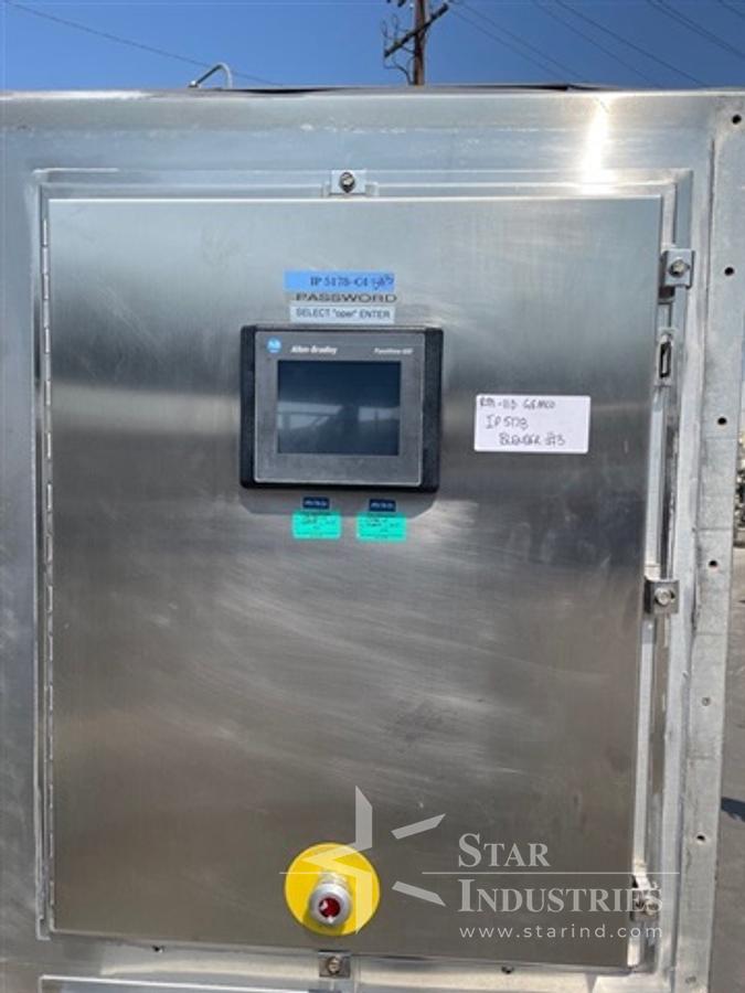 Used 30 c.f. Gemco S.S. Slant Cone Blender w/ Gemcomatic Drum Lift