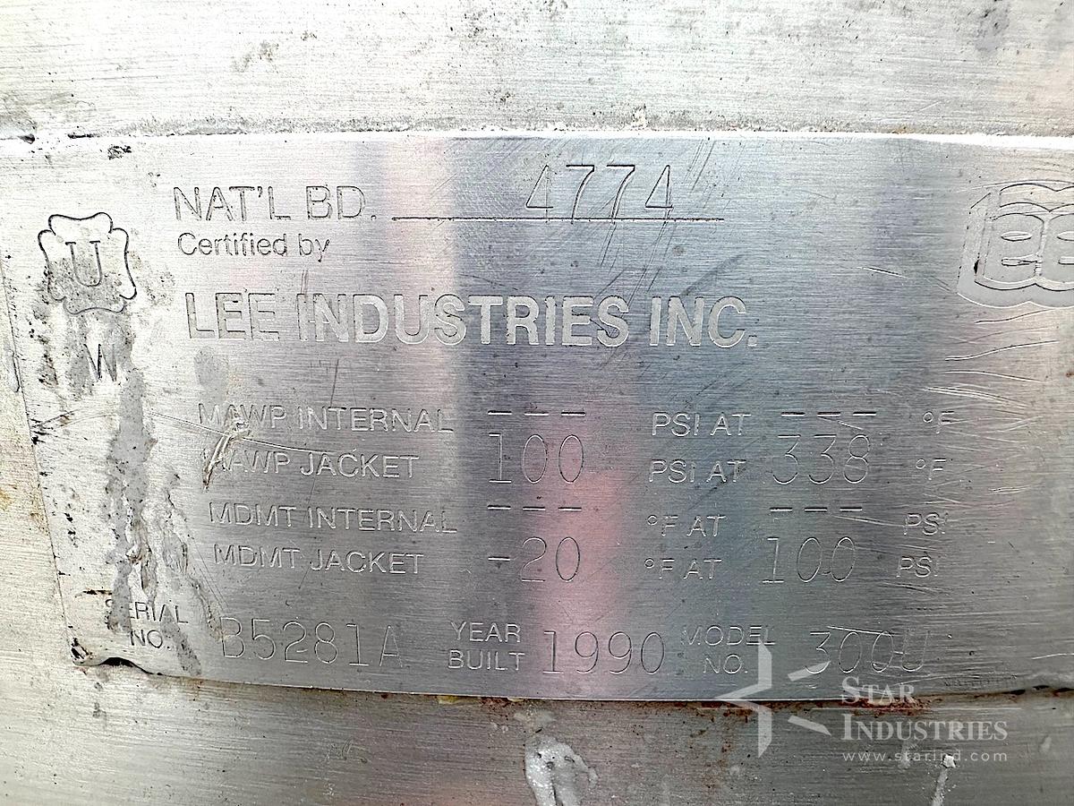 Used 300 liter Lee Jacketed Tank