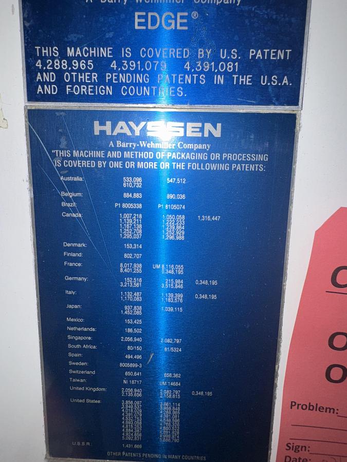 Used Hayssen Model EDGE Polyseal Bagger