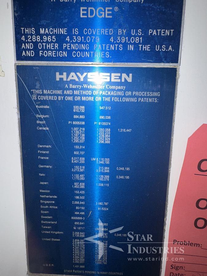 Used Hayssen Model EDGE Polyseal Bagger