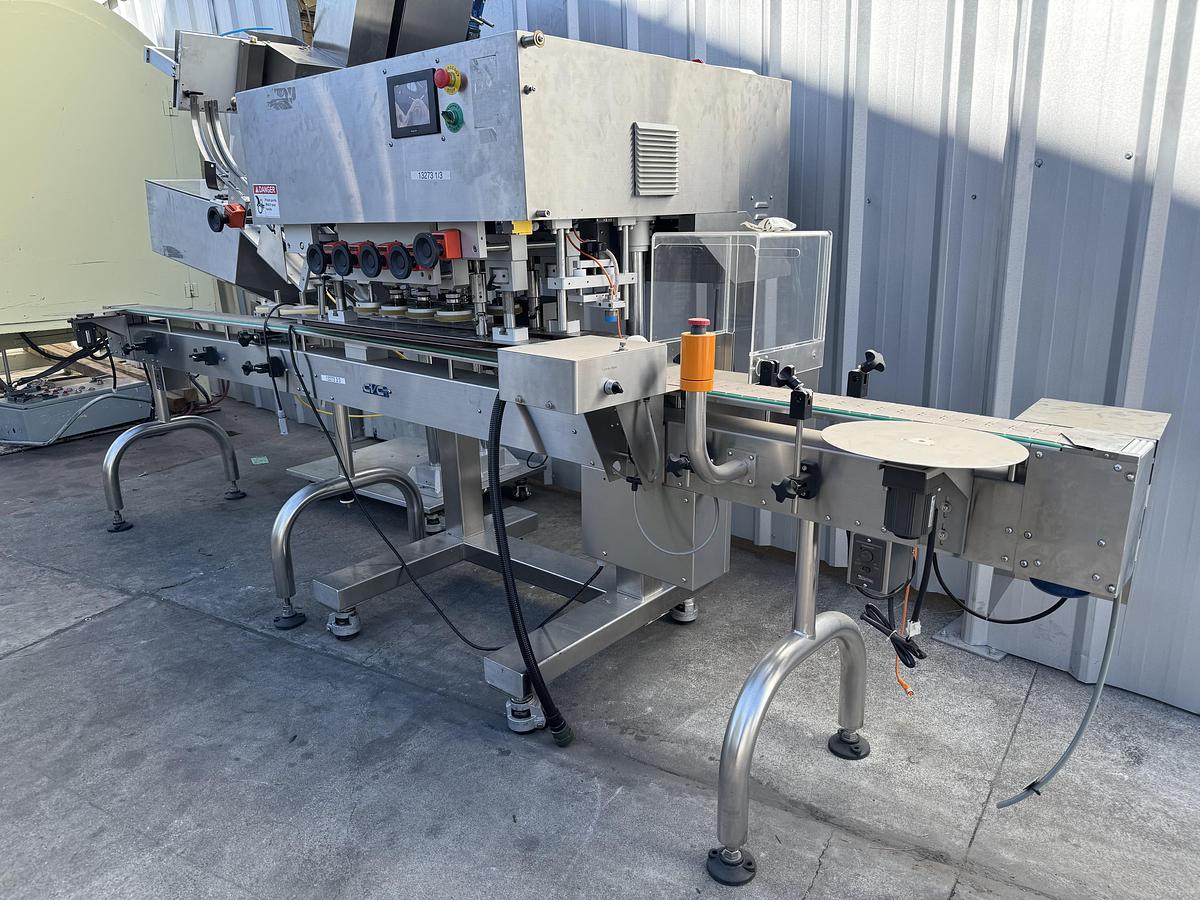 Used CVC 8-spindle Capper w/ Elevator & Conveyor