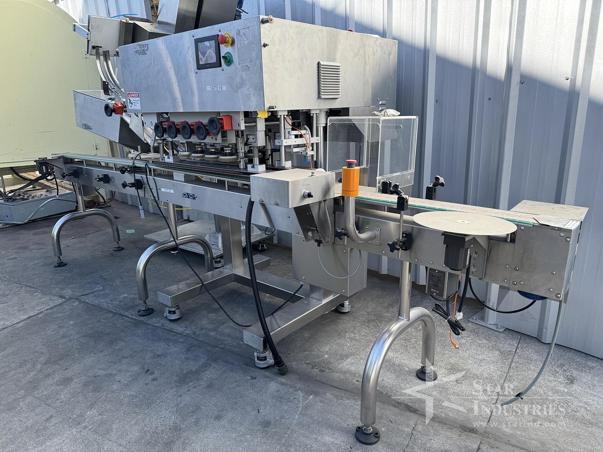 Used CVC 8-spindle Capper w/ Elevator & Conveyor