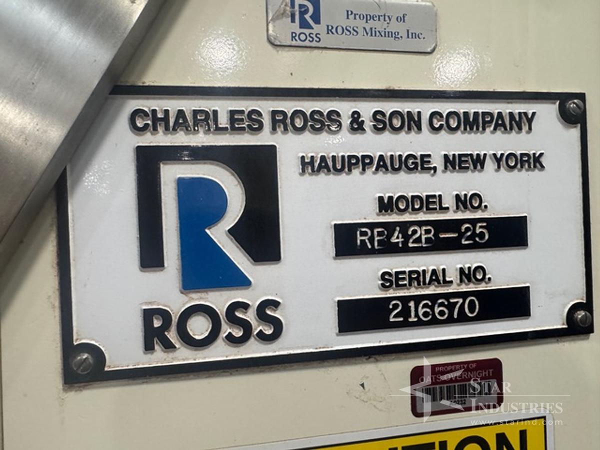 Used Ross 25 c.f. s.s. Ribbon Blender, Model RB42B-25