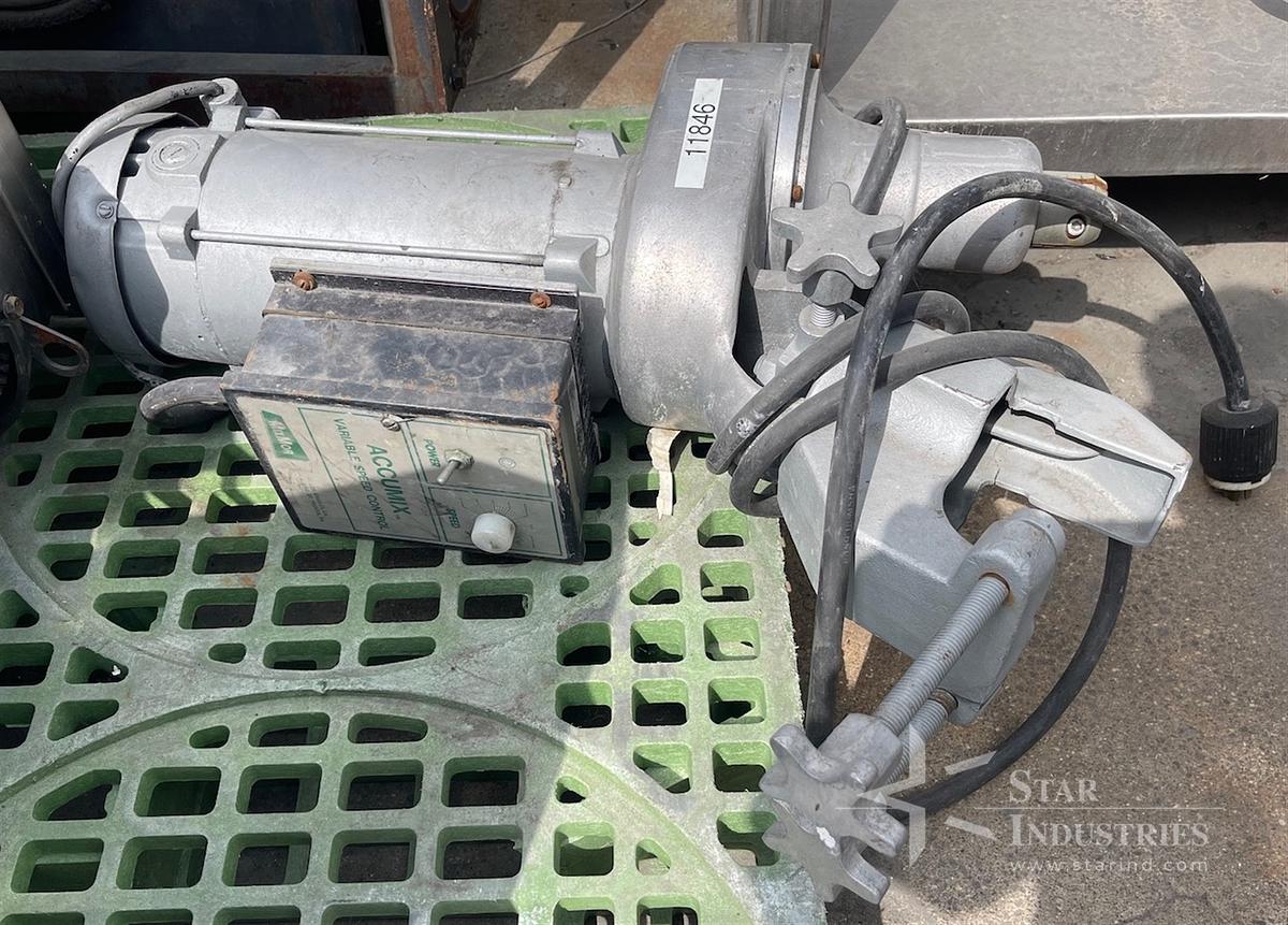 Used MixMor AccuMix 2 h.p. variable-speed clamp-on Mixer