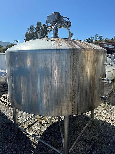 Used Tank, 1,000 Gallon, S/st, Jkt, DCI, Scrape Agit, CB/DT 