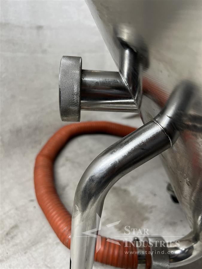 Used Stainless Steel Hopper on Wheels for Liquid Filling