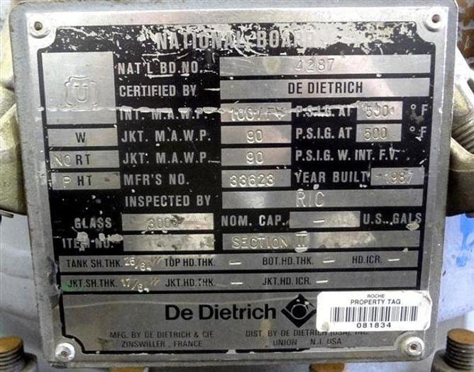 Used 2.8 sq meter Dedietrich glass lined Nutsche Filter