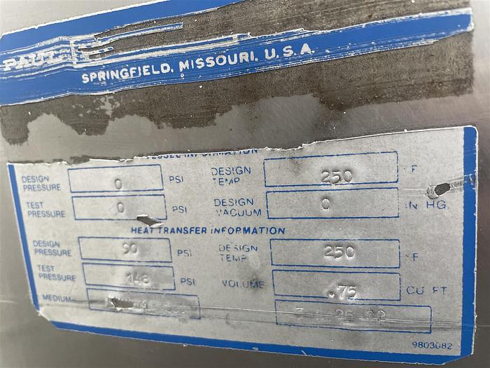 Used 2,000 Gallon Mueller PCPC Jacketed Tank