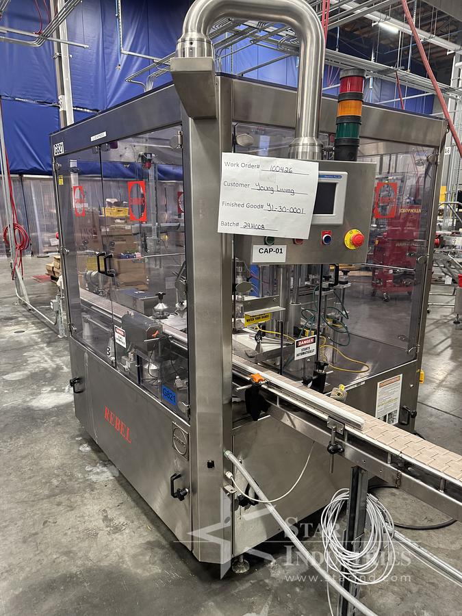 Used Capmatic Model Rebel Monoblock Capper for pumps, with multiple change parts