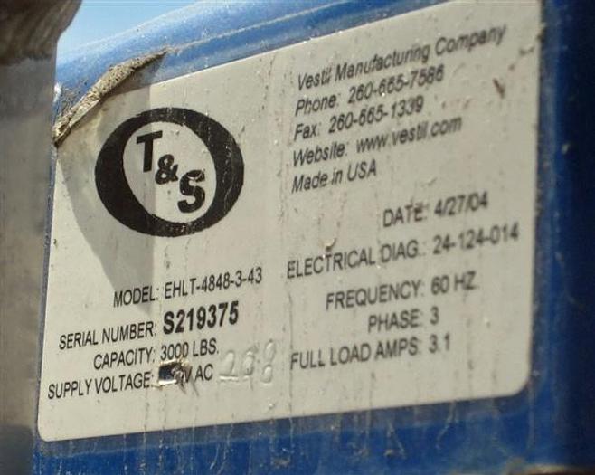 Used Vestil/T&S 3000 lbs Lift w/ Mezzanine