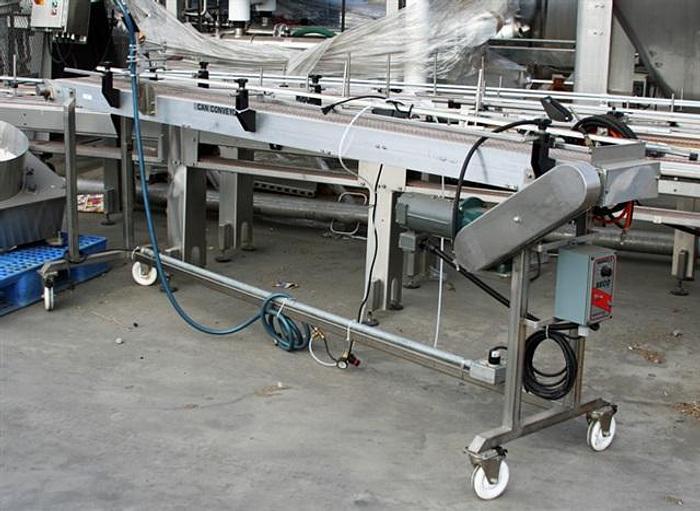 Used Conveyor, 112" x 8", variable speed, s.s. frame, plastic belt