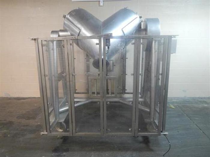 Used Metal Machining 10 c.f. V-blender, s.s. frame