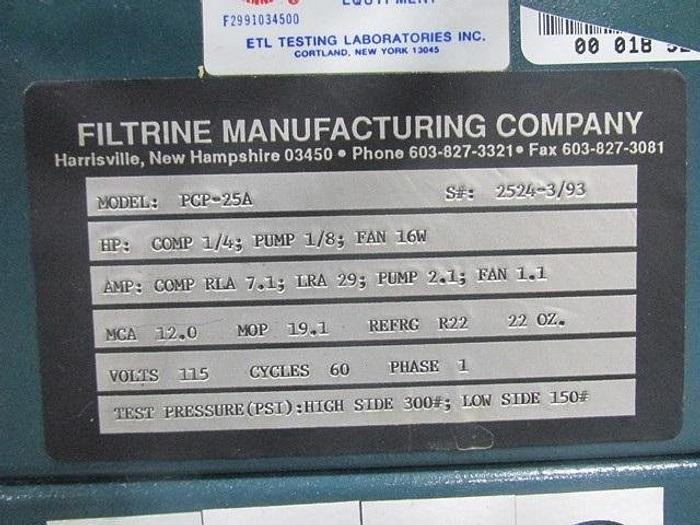 Used .2 TON FILTRINE CHILLER, WATER COOLED