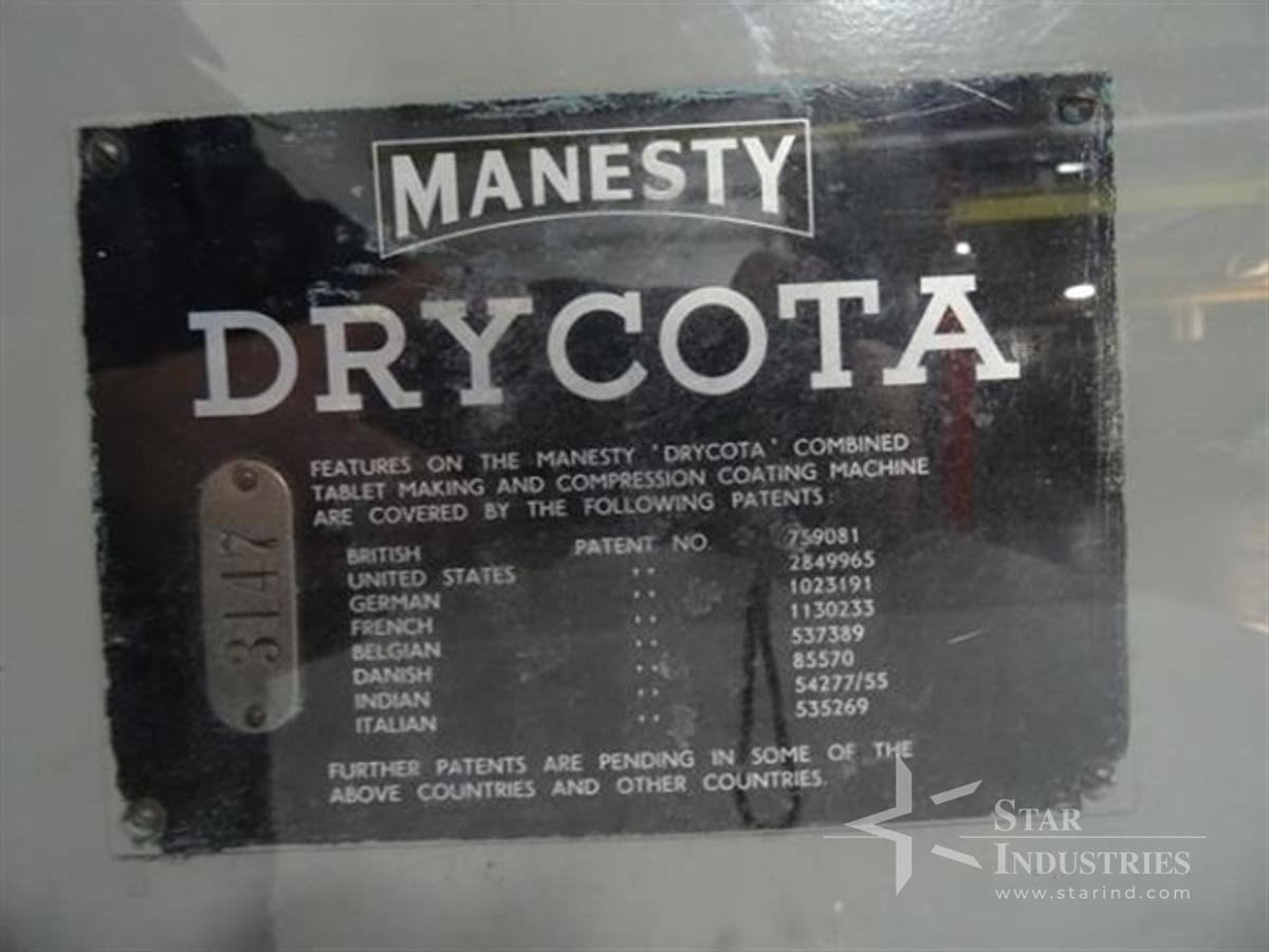 Used MANESTY DRYCOTA TABLET PRESS, 16 STATION