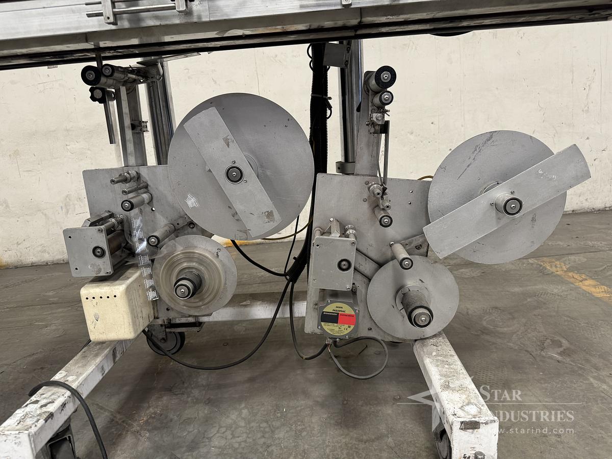 Used Roser double bottom fed labeler