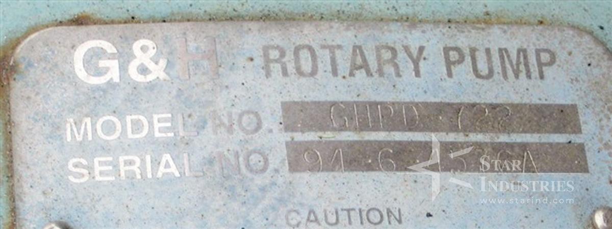 Used G&H Rotary Pump, Model 722, 10 h.p.