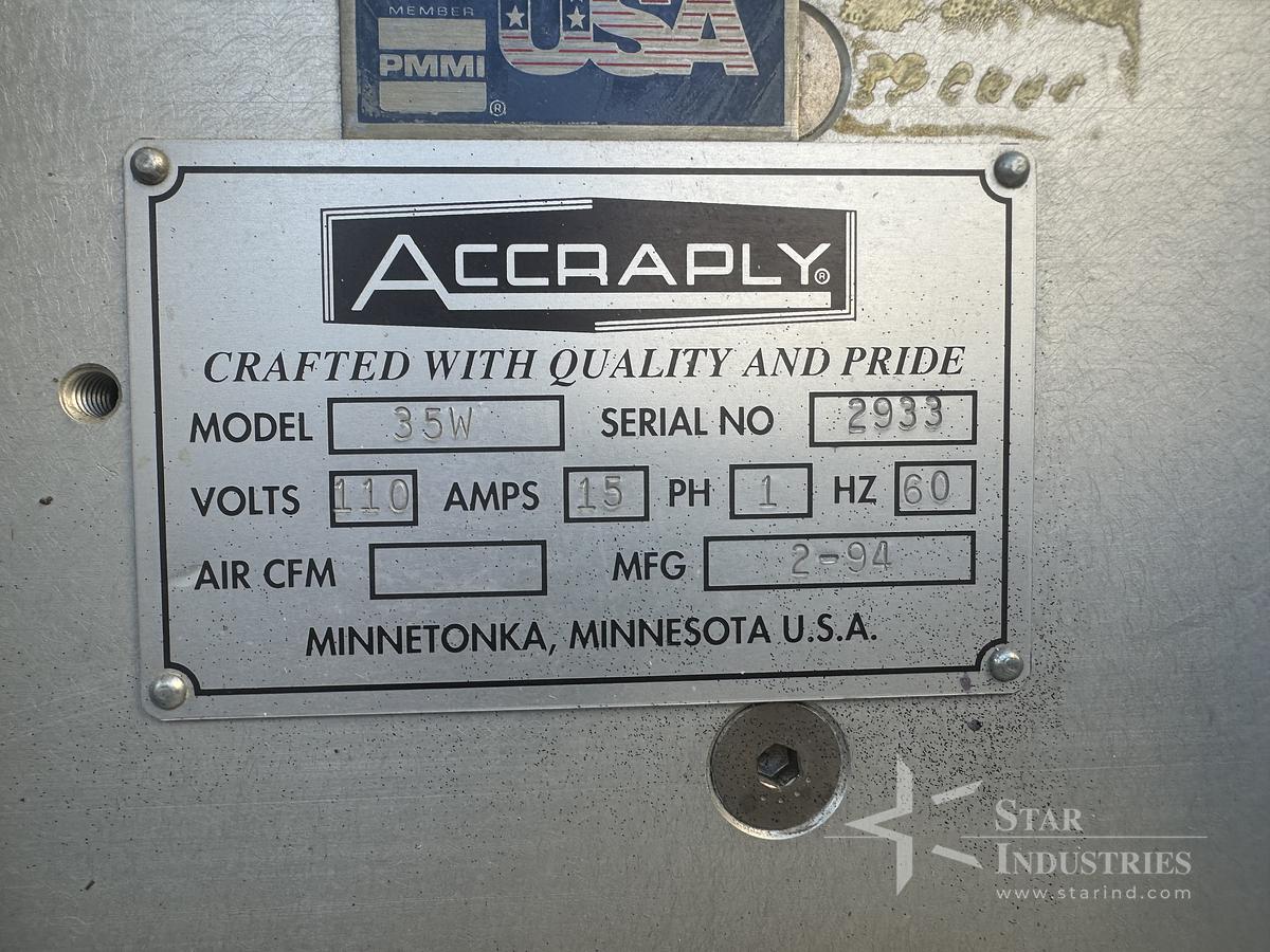 Used Accraply Labeler 35W Single Sided Labeler
