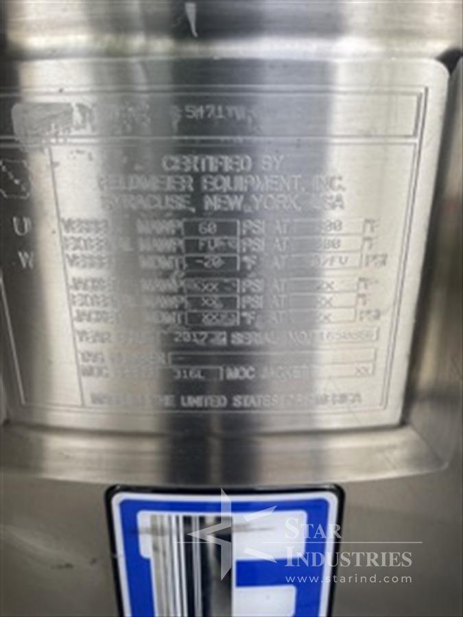 Used Feldmeier 600 Liter Tank S.S.