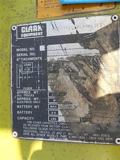 Used Clark Electric Forklift, Model ECS17