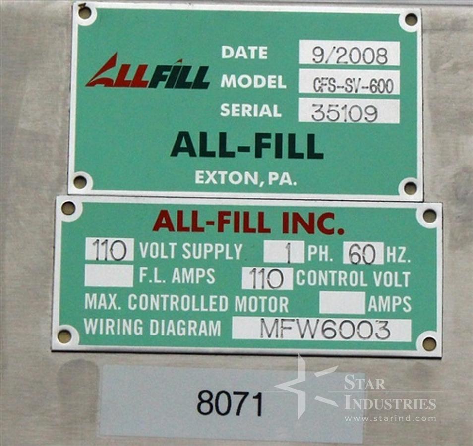 Used All-Fill CFS-SV-600 Powder Filler
