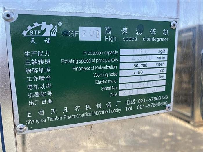 Used STF GF20B Stainless Steel Disintegrator