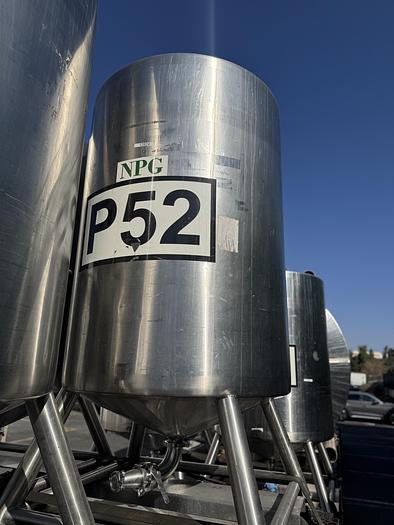 Used Tank, 450 Gallon, 316 Stainless Steel, Dome Top, Cone Bottom, Portable