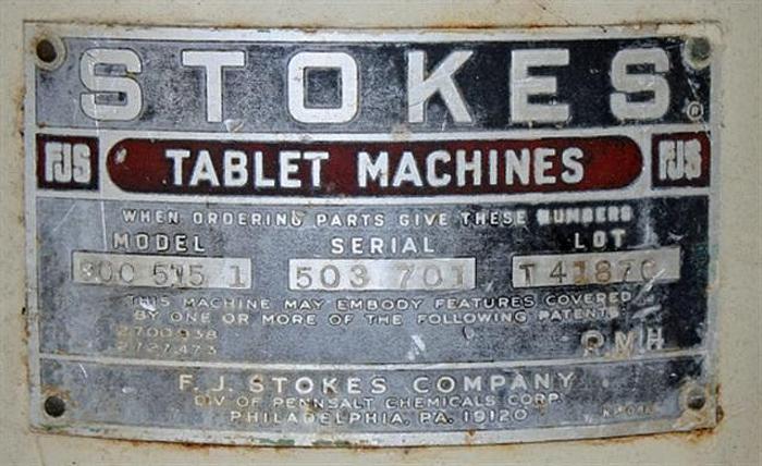 Used Stokes 15 station 515-1 (DS3) Tablet Press