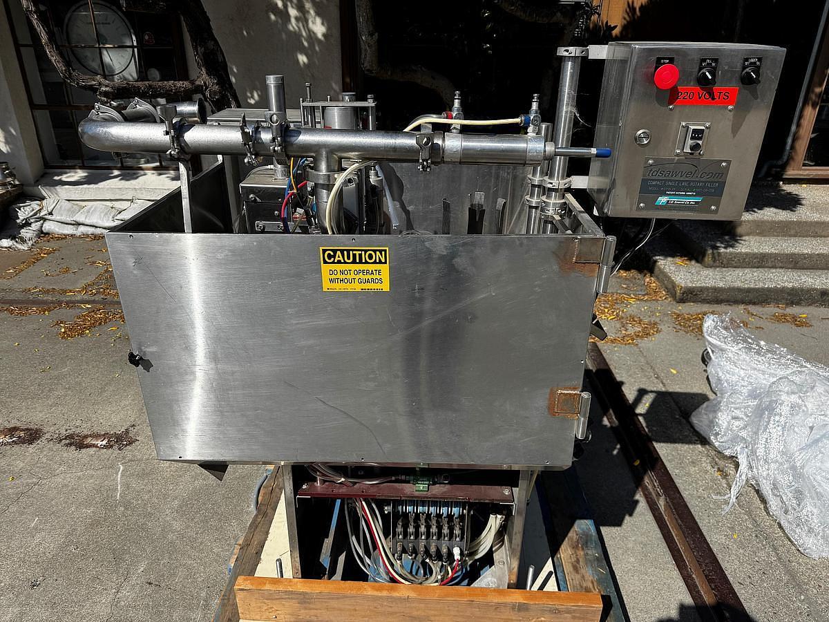 Used Filler, Cup, Rotary, Single Lane, T.D. Sawvel, Model O111R-PF, Stainless Steel