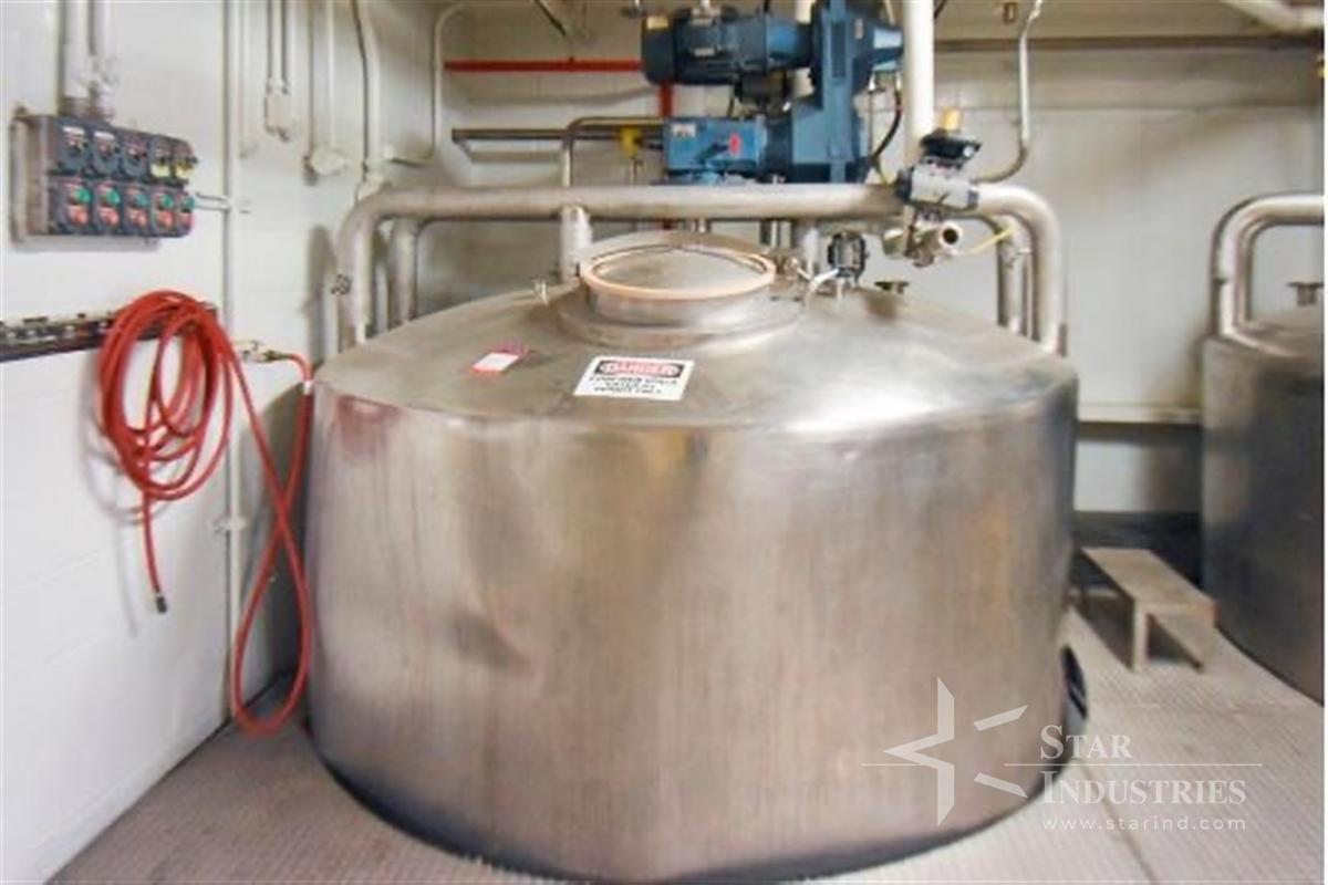 Used Stainless Steel Tank 5,800 Gallons w/Agitation
