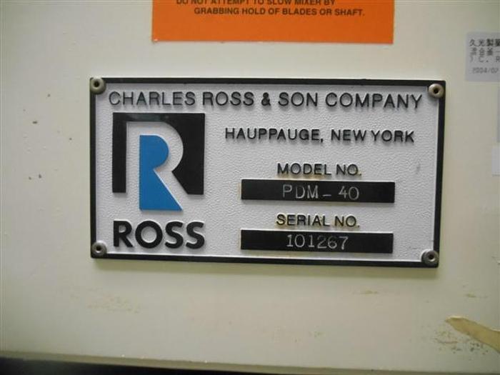 Used Ross PDM-40 PowerMix 40 gallon Planetary Mixer