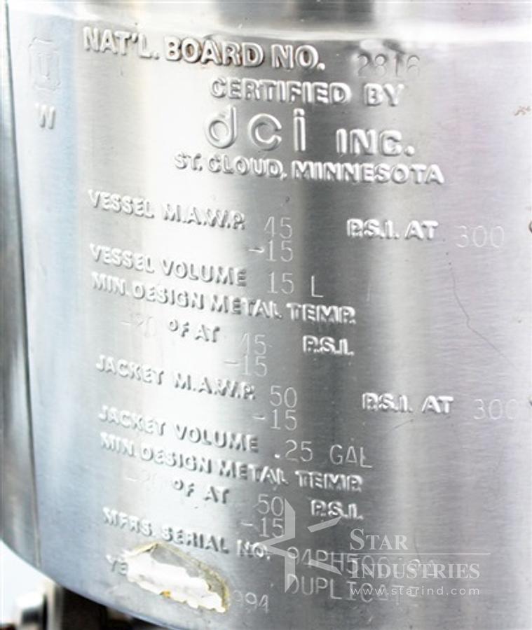 Used 15 liter DCI Reactor w/ Control Panel