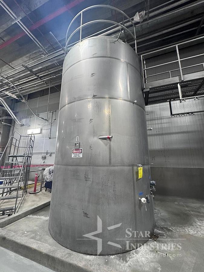 Used INOX-TECH Canada, Tank 6,000 Gallon, Stainless Steel, Vertical Jacketed, Agitated Storage Tank 