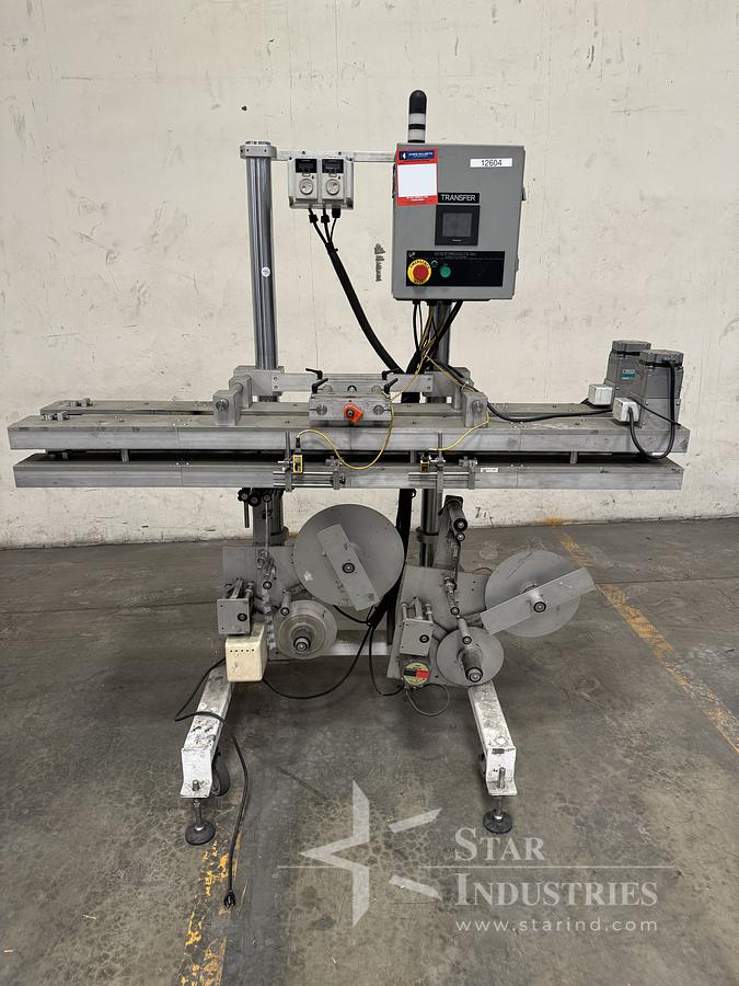 Used Roser double bottom fed labeler