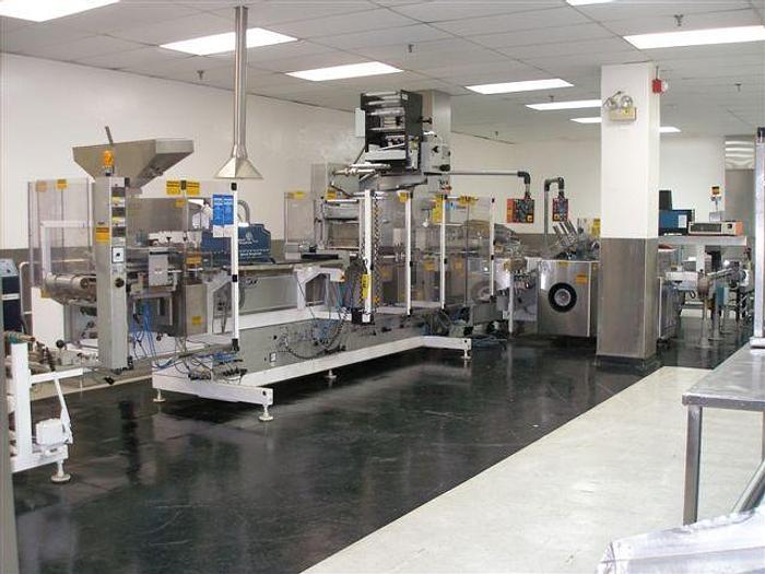 Used Uhlman UPS2DT Blister Packer with C100 Cartoner & Minoet Printer