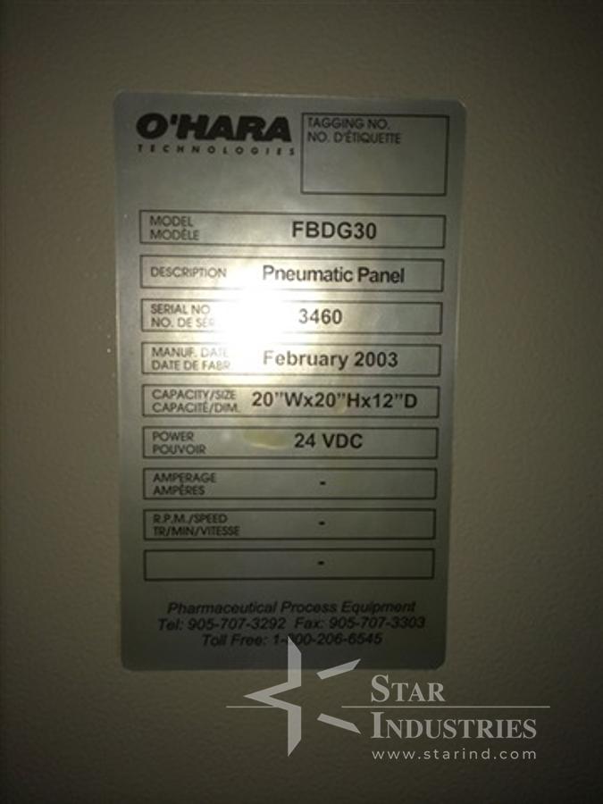 Used O'hara FBDG-30 Fluid Bed Dryer
